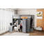 Lit mezzanine double avec garde-robe, bureau et tablettes-109937188