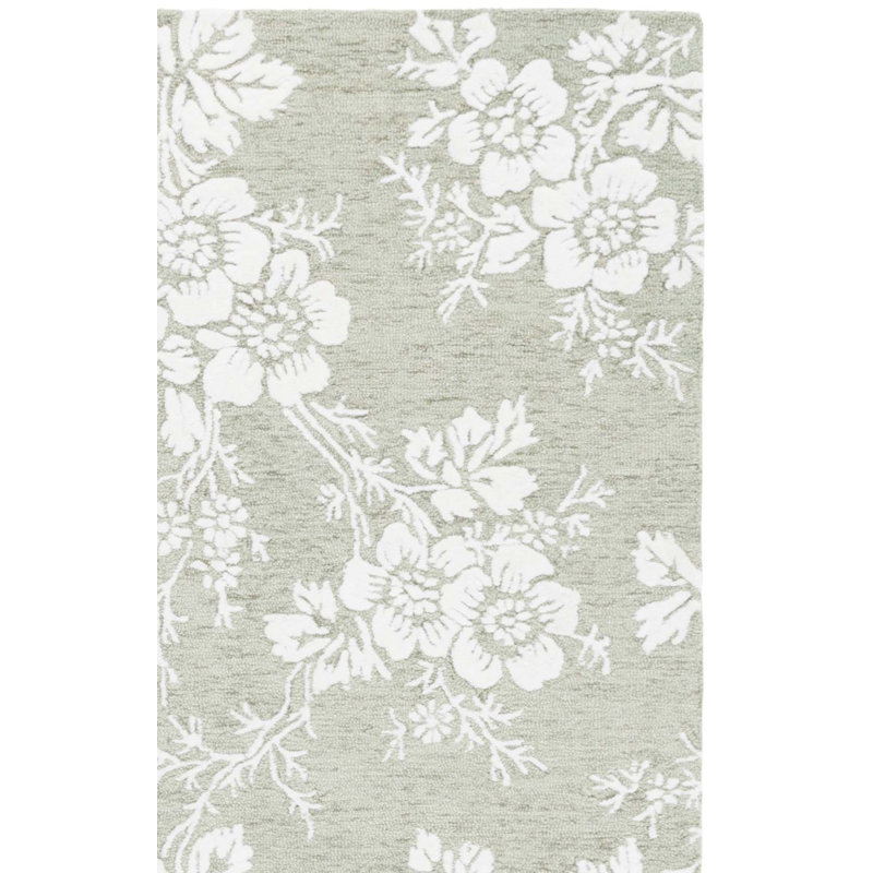 Tapis floral en laine touffeté à la main Penthia, Rectangle 4 pi x 6 pi