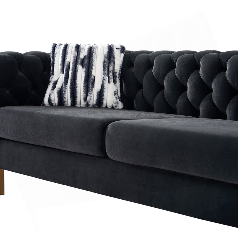 Canapé de salon Chesterfield, Noir