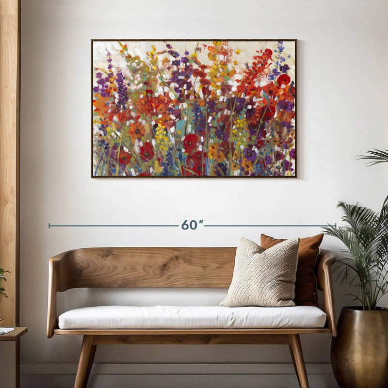 Variété de fleurs II, Cadre flottant noyer, 40 po x 27 po