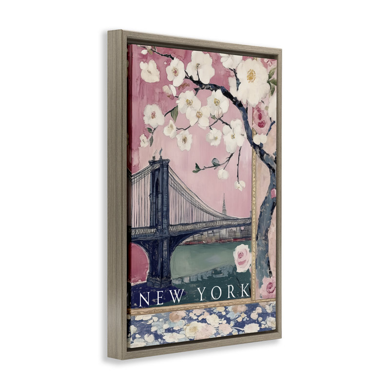 Cadre flottant New York Spring Tree, design par Annabelle Hall, H 25 po x l 17 po, Cadre flottant orme Montalcino