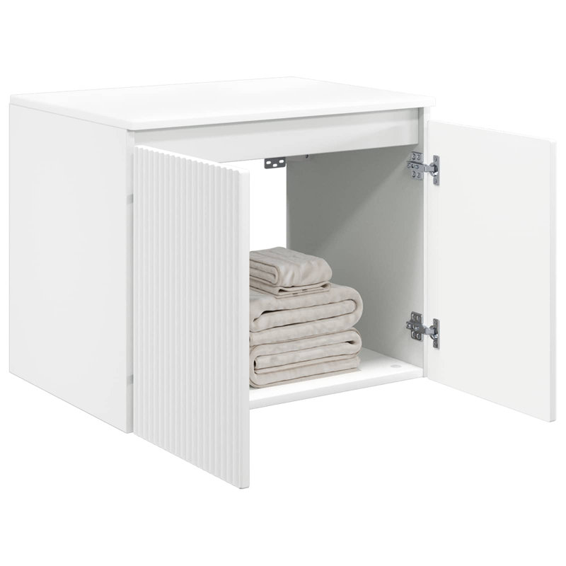 Engineered Wood Bathroom Cabinet, White