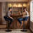 Modern Woven Blue Fabric Tufted Back Swivel Bar Stools With Adjustable Height Black Metal Base And Footrest Stylish Stools For Kitchen Counter Breakfast Bar Or Home Bar, Set Of 2-2020868911-2024881640