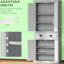 Garde-manger autoportant de 72,5 po de style Shaker, avec tiroir profond et 4 tablettes pour une utilisation multiple dans une armoire grise, beaucoup d'espace de rangement, des tablettes réglables, des portes à fermeture magnétique