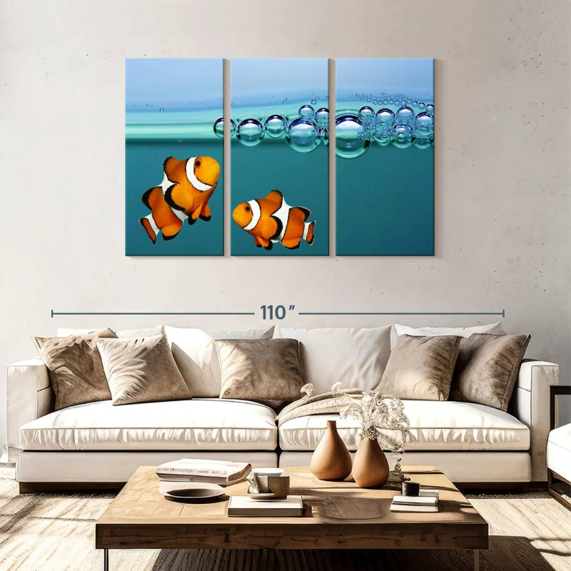 Brampt Clownfish Blowing Bubbles, 48" H x 74" W