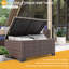 Ensemble de mobilier de jardin en résine tressée pour 5 personnes avec coffre de rangement et poufs-93831200