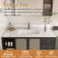 Comptoir de meuble-lavabo en marbre 43 po avec lavabo rectangulaire encastré et 3 trous de robinet pré-percés