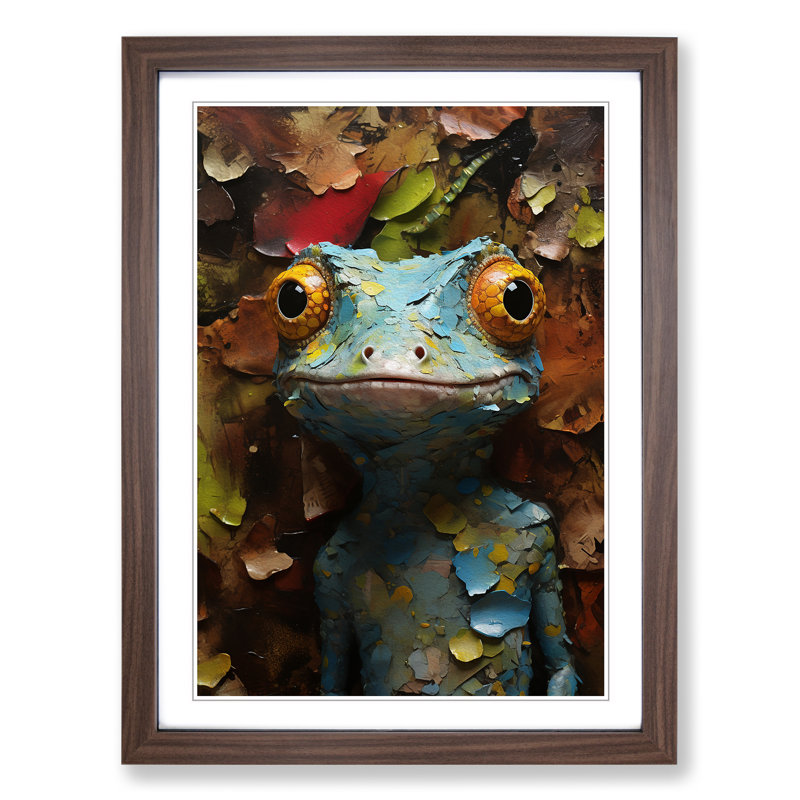 Gecko Contemporary No.2 - Framed Print, Walnut Framed, 34cm H x 25cm W