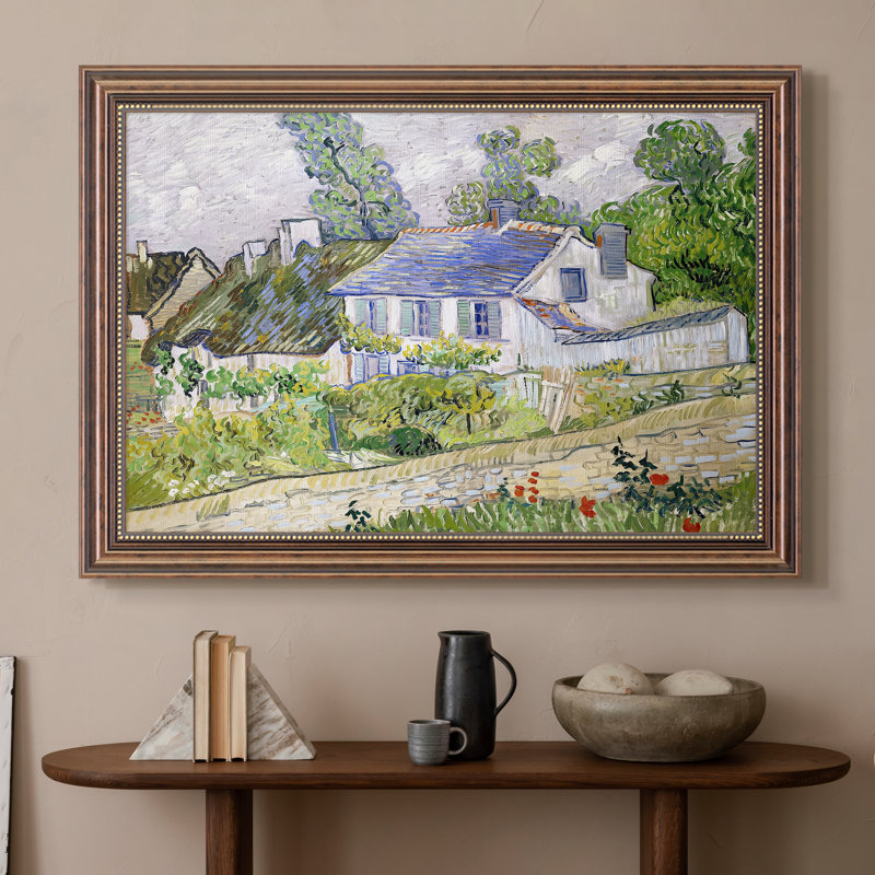 Maisons à Auvers, 1890 - Vincent van Gogh - Toile encadrée sur mesure, Format intérieur 20 po x 28 po, Framed Canvas
