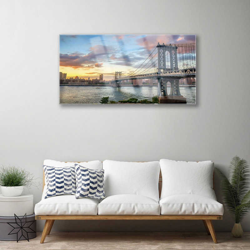Architecture Bridge City 1 Piece Wall Art on Glass