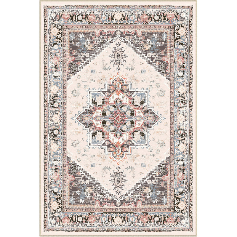 Machine Washable Non Slip Vintage Area Rugs for Living Room Bedroom Dining Room - Khaki/Brown/Beige, Runner 2' x 6'