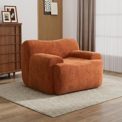 Fauteuil d'appoint moderne surdimensionné et désossé, fauteuil en chenille à coussin souple pour salon, chambre à coucher, salle de lecture