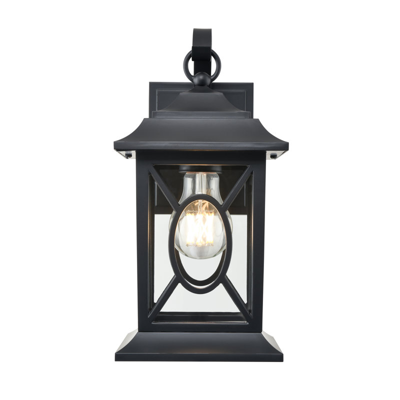 Applique murale d'extérieur 1 lumière Lark Manor ™ Creskin en noir thermolaqué