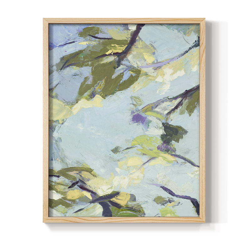Reproduction encadrée turquoise ciel - bois massif, Naturel, H 11 po x l 9 po