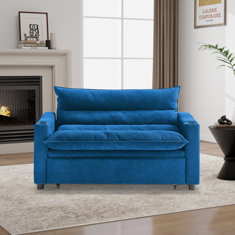 Fauteuil convertible convertible 3-en-1, Bleu