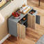 Buffet avec rangement, tiroir, gris et bois naturel