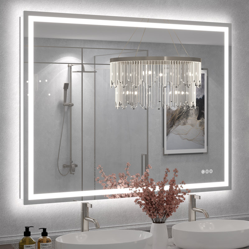 Miroir de salle de bain Molly Framelss, 48 po x 36 po, Transparent