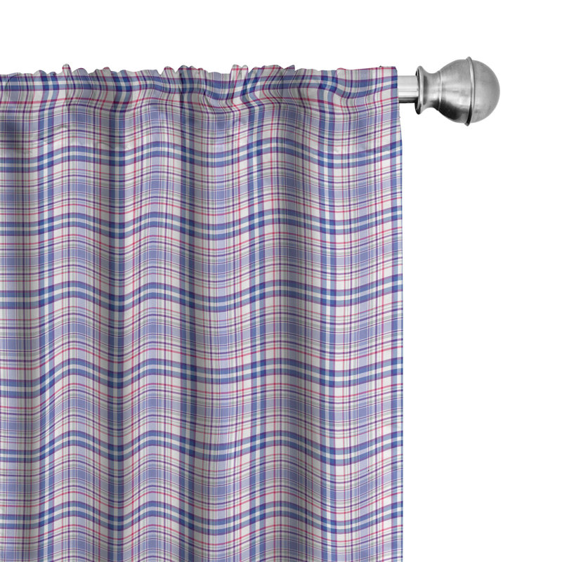 Plaid Semi-Sheer Rod Pocket Curtain Panels, 28" x 95"