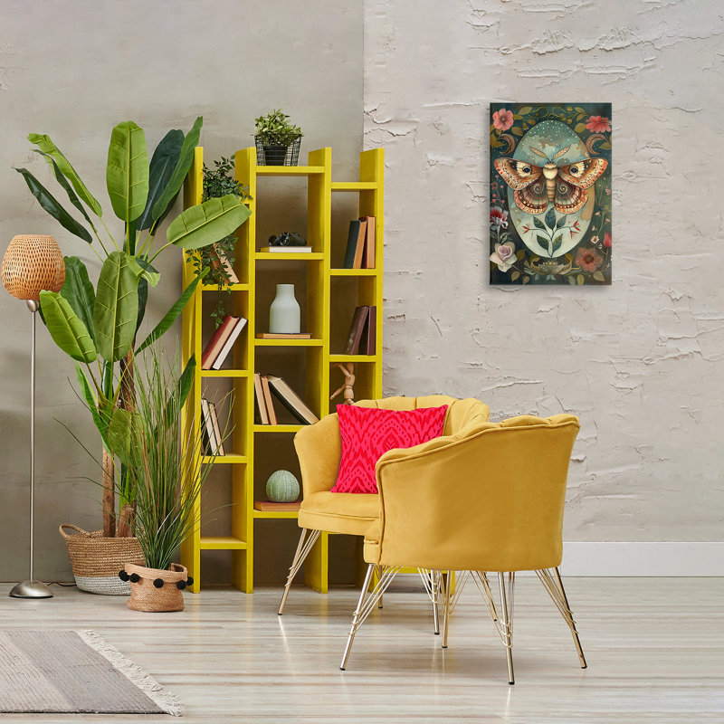 Mite avec toile florale en fleurs, design par The Dutch Lady, H 24 po x l 16 po