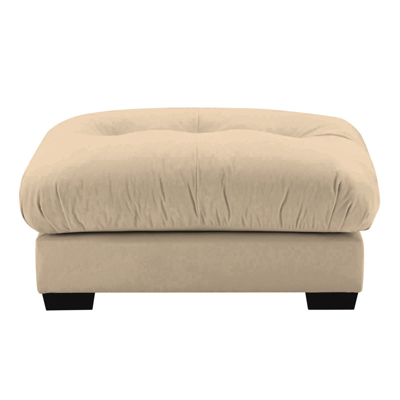 Repose-pieds beige avec repose-pieds, Velours - brun clair