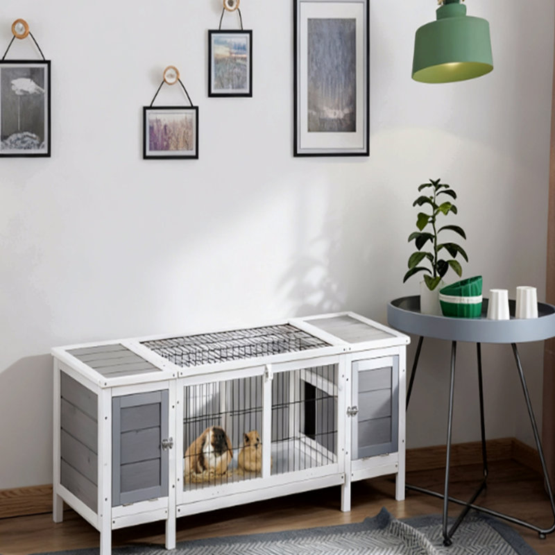 Niche pour animaux avec plateau coulissant et planche divisée pour l'intérieur