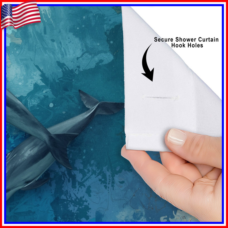 Rideaux de douche Dolphins In Ocean, 70in W x 72in H