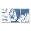 Ensemble de 3 panneaux d'art mural - "Tropical Indigo Impressions I" par June Erica Vess pour décoration de salon, de chambre à coucher ou de bureau 