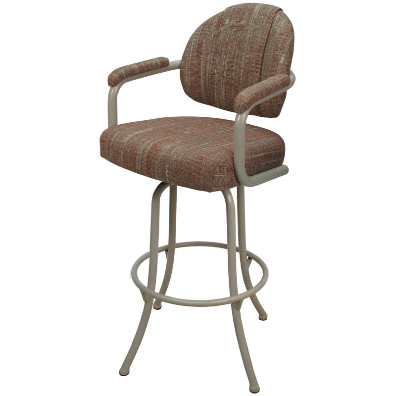 Tabouret de bar rotatif 30 po Vinuki, Beige, Brun, Très haute (assise de 34 po de hauteur)