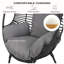 Fauteuil pour patio en osier de rotin en acier osier l 24 po x P 38 po x H 16 po Aurelle