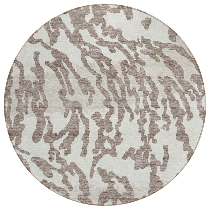 Malek Animal Print Indoor Rug, Round 8'