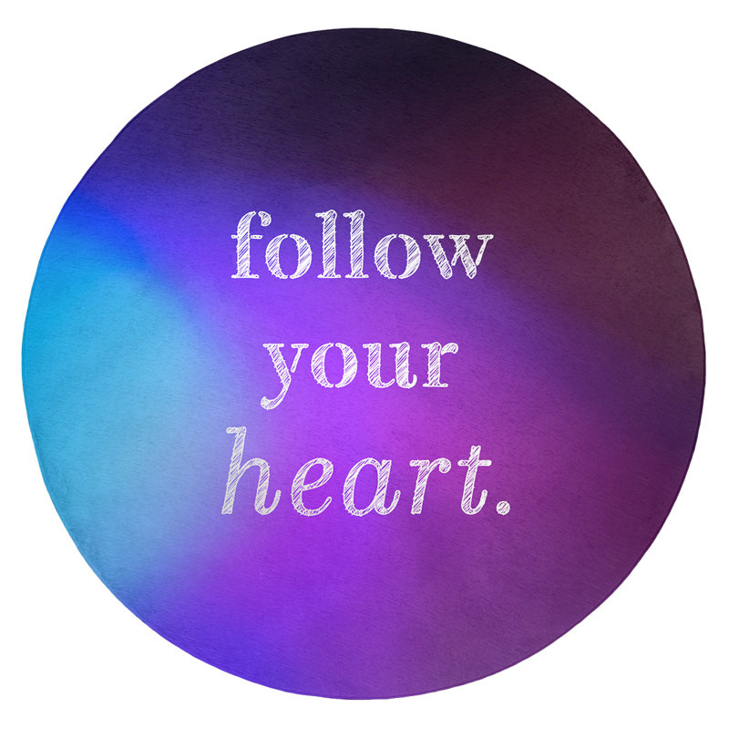 Tapis en chenille poly «Quotes», Rond 5 pi