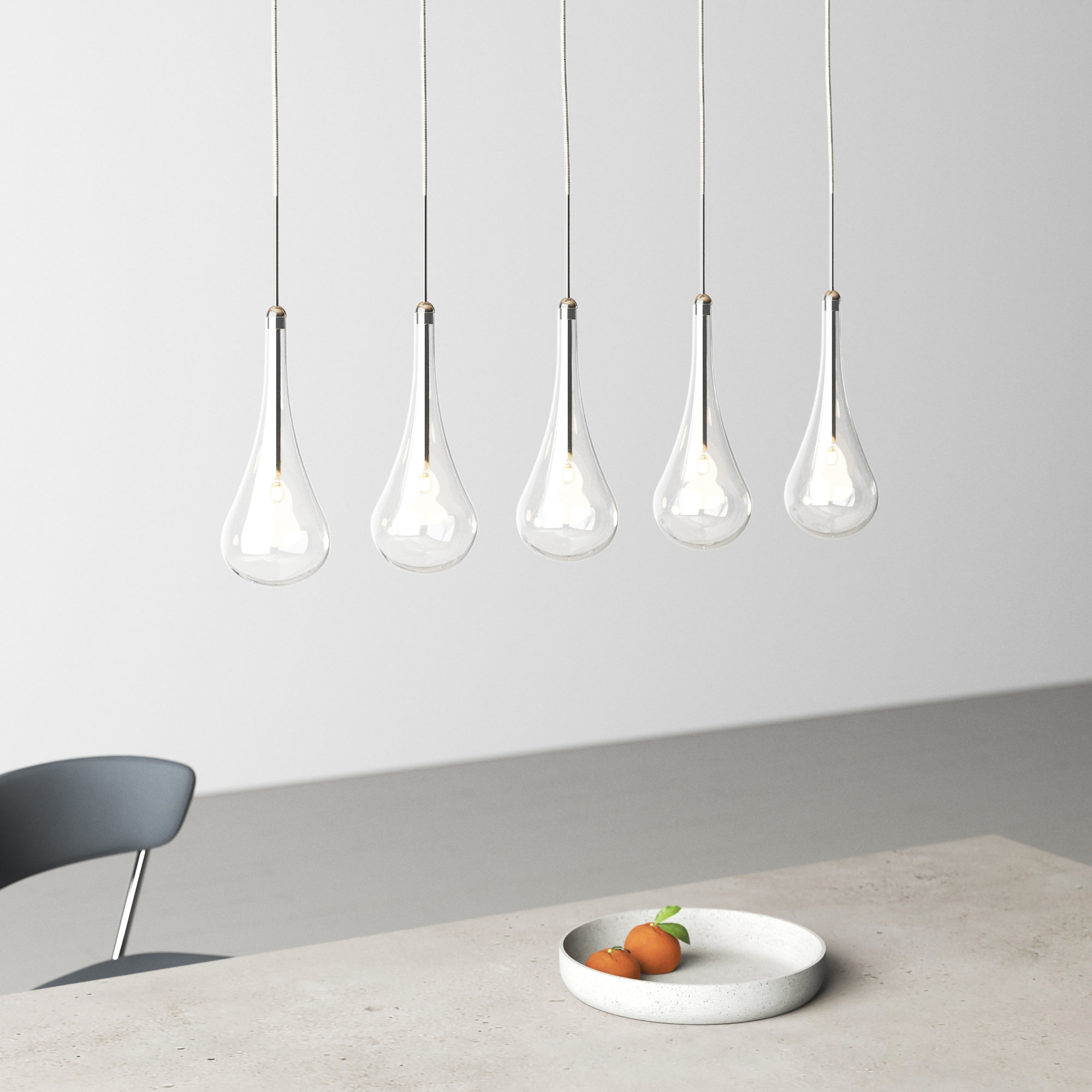 Deva 5-Light Dimmable Teardrop Pendant