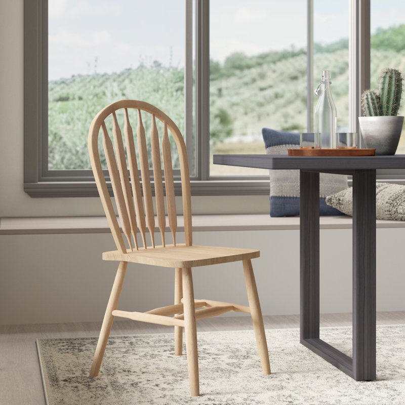  Maner Solid Wood Arrow Back Side Chair, Unfinished