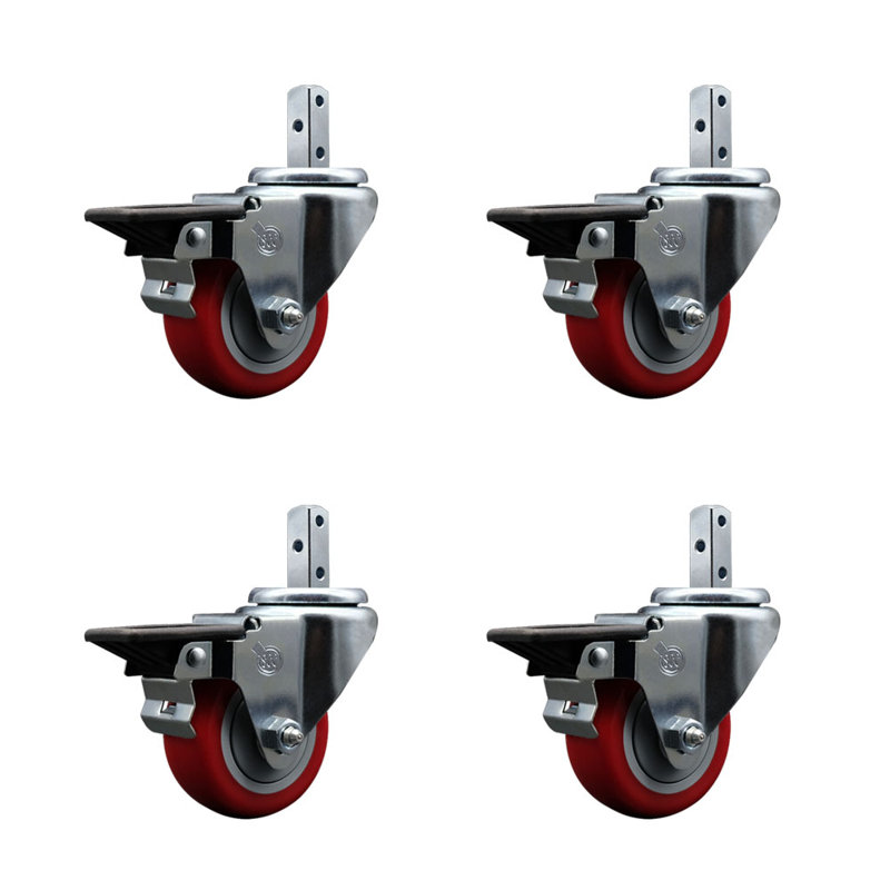 Polyurethane Casters, Red