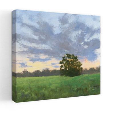 Contemporary Art Abstract Contemporary Landscape Sunset Art by Carson Overstreet - Wrapped Canvas Print