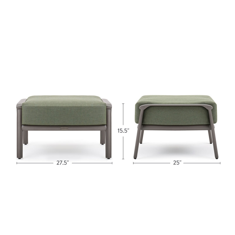 Repose-pieds d'extérieur avec coussin Aspen, Vert, Brun