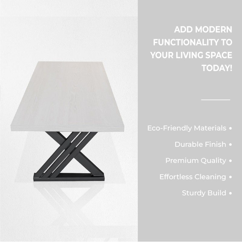 Table basse moderne en métal pour le salon «X Shape Metal Legs» - Blanc
