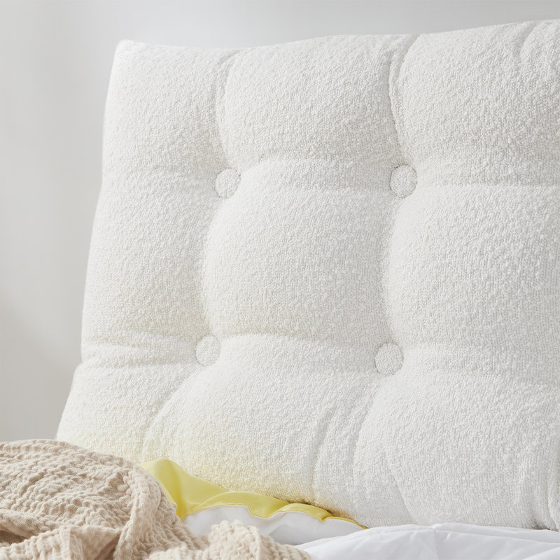 Rainha Polyester Backrest Rectangular Pillow Cover & Insert, White