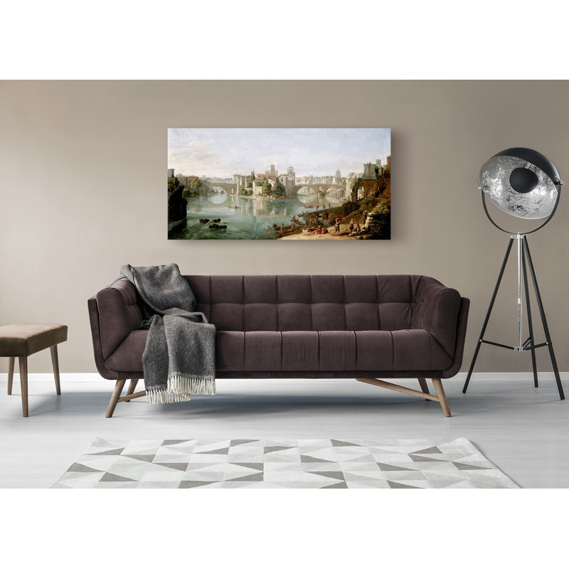 The Tiber In Rome by Gaspar Van Wittel - No Frame Print on Canvas, 35cm H x 70cm W x 4cm D