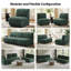 Ensemble de salon modulaire en chenille 5 pièces 84 po Shalon-559646257