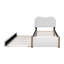 Lit plateforme simple tapissier avec pieds de support en bois et lit gigogne simple, blanc-562419111