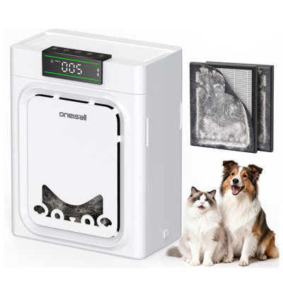 Oneisall HEPA Air Purifier For Pets Home: Washable Double Side Filter,Air Quality Auto Monitor, 2-8 Hours Sleep Timmer,4 Speed Fan For 2200Ft² Large Room  for Dander, Odours, Allergens, Pet Fluff Hairs,Pollutants, Smoke, and Dust