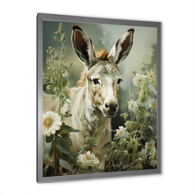 «Farmhouse Donkey In Field VI», art mural âne