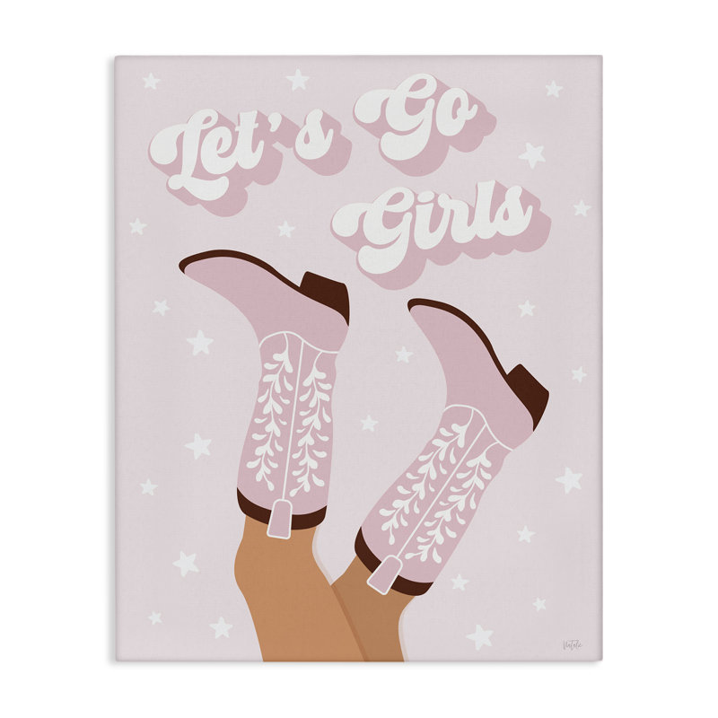 «Let Go Pastel Cowgirls», art mural sur toile par Natalie Carpentieri, H 30 po x l 24 po