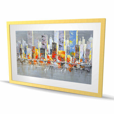Color Splash Cityscape - villes orange, reproduction encadrée