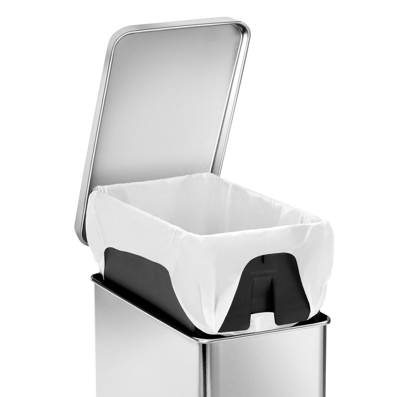 Simplehuman 10L Profile Pedal Bin, Plastic Lid, Brushed Stainless Steel