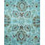 Tapis bleu noué à la main de conception unique Chimel