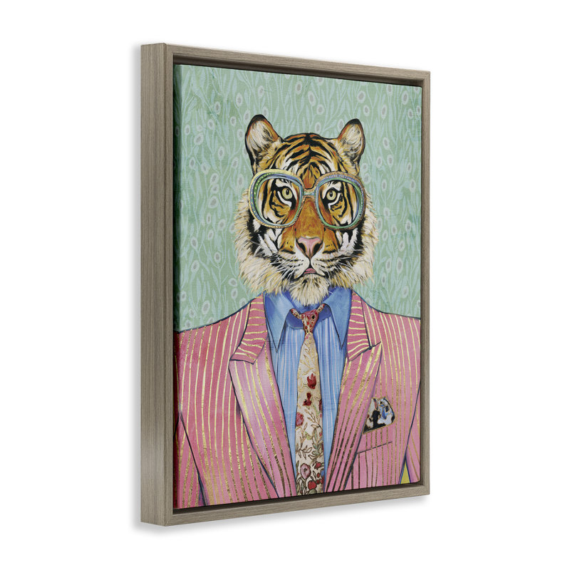 Cadre flottant Sharp Tiger, par Svetlana Aleynikova, H 31 po x l 25 po, Montalcino orme flottant encadré