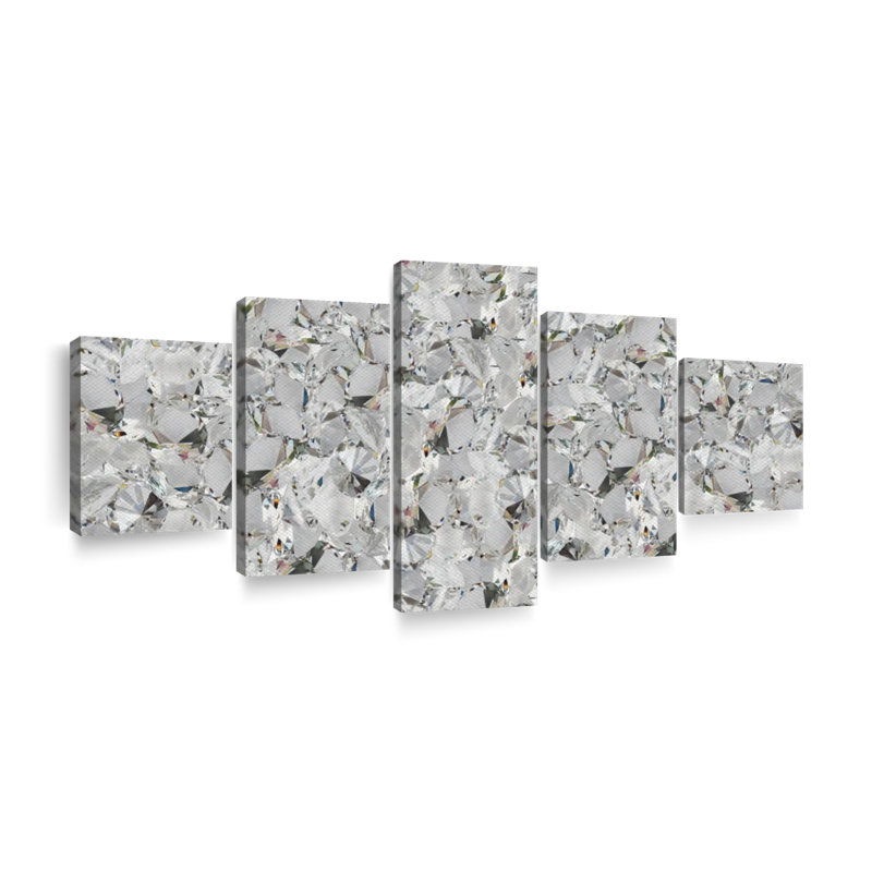 Vue microscopique du diamant sur toile, ensemble de 5 pièces, H 30 po x l 68 po x P 1,25 po