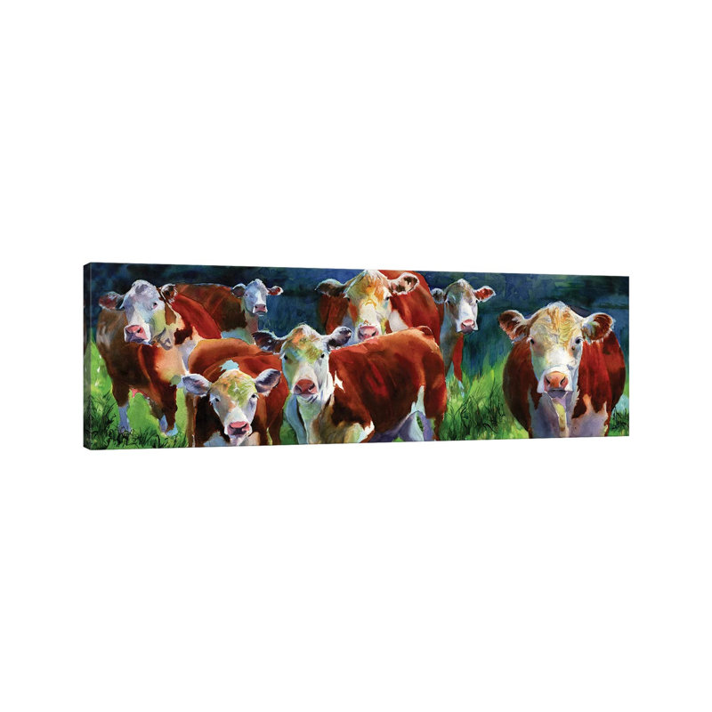 Curious Cows by Rachel Parker - Wrapped Canvas Panoramic Gallery-Wrapped Canvas Giclée, 152.4 cm H x 50.8 cm W x 1.91 cm D
